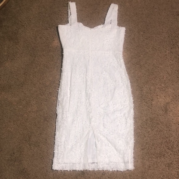 Dress the Population Nicole Sweetheart Sheath Bodycon Cocktail Floral Lace Ivory - Picture 9 of 12